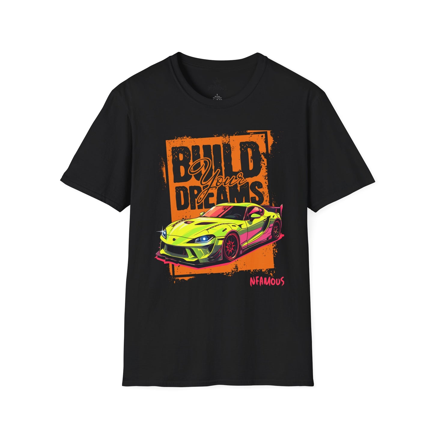 Build Your Dreams Unisex Softstyle T-Shirt - Motivational Car Graphic Tee