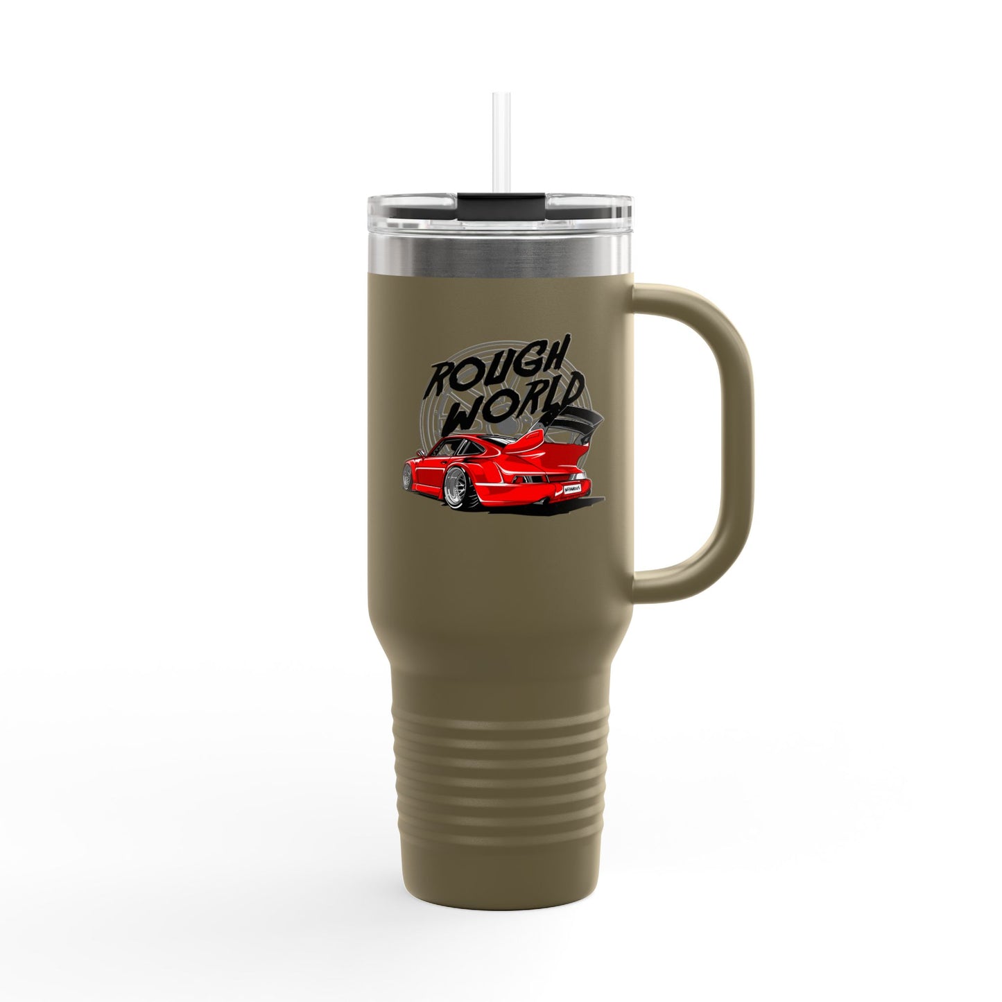 Rough World Insulated Travel Mug - 40oz Car Enthusiast Tumbler