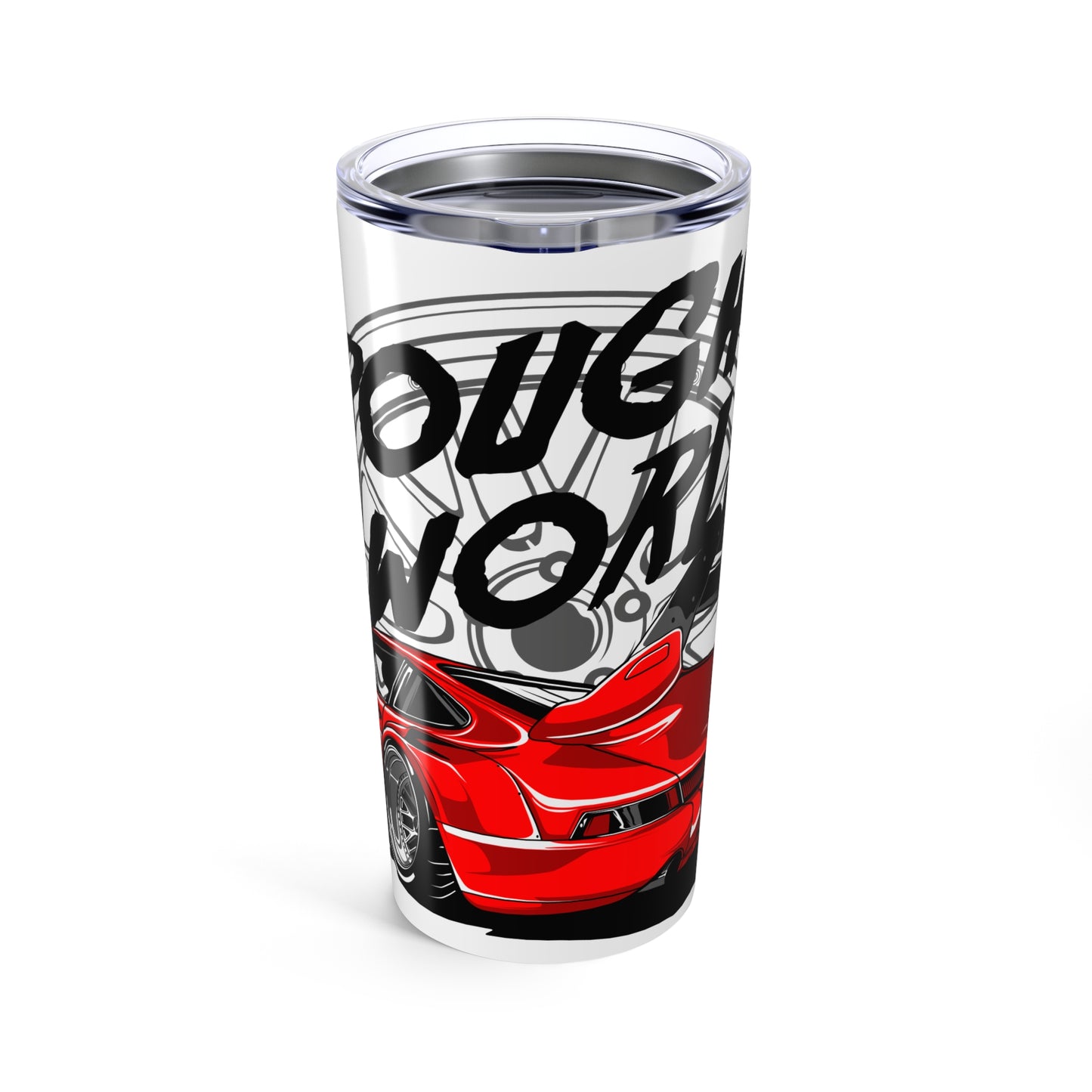 20oz Racing Car Tumbler - Tough Work Inspired - Gift for Auto Enthusiasts