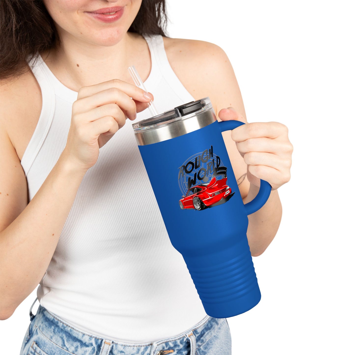 Rough World Insulated Travel Mug - 40oz Car Enthusiast Tumbler