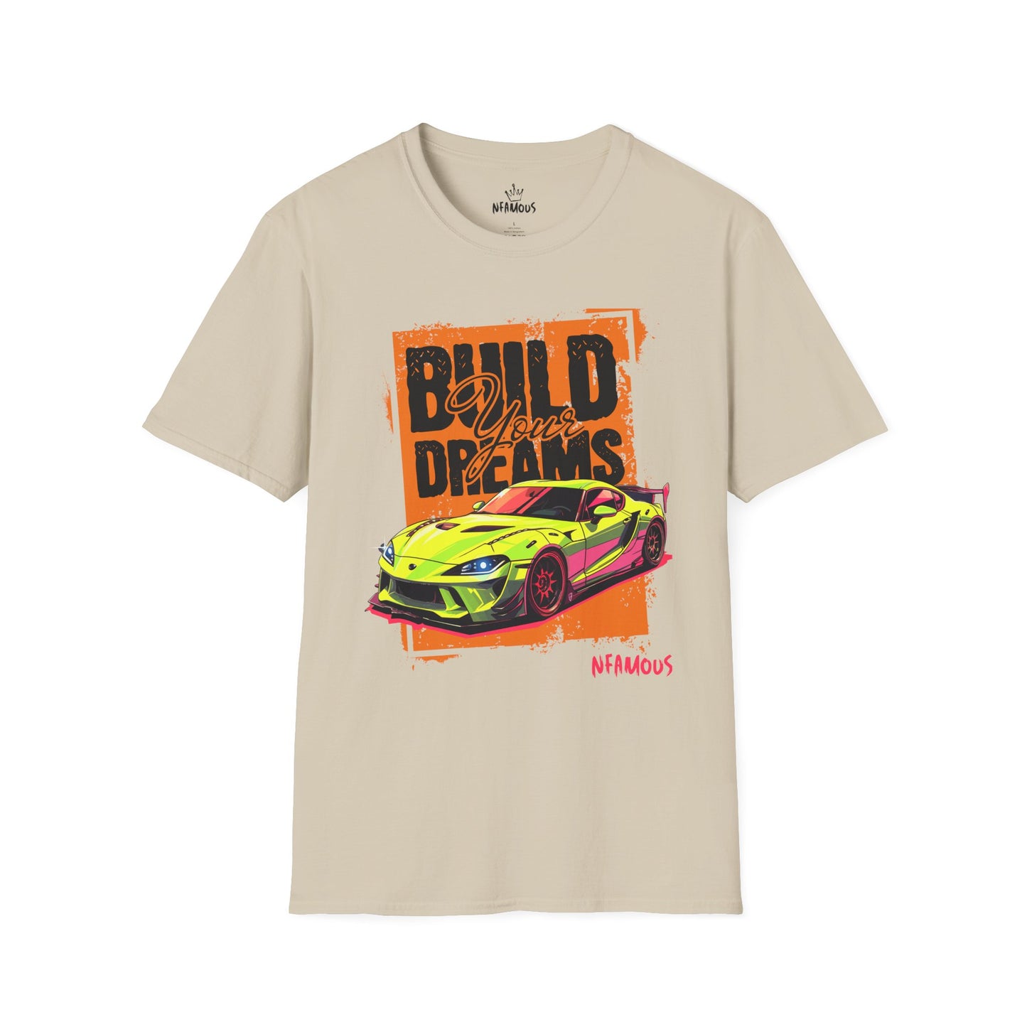 Build Your Dreams Unisex Softstyle T-Shirt - Motivational Car Graphic Tee