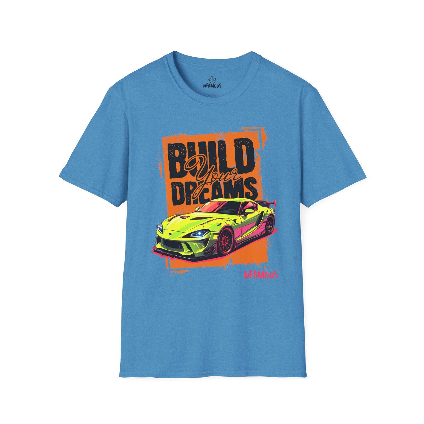 Build Your Dreams Unisex Softstyle T-Shirt - Motivational Car Graphic Tee