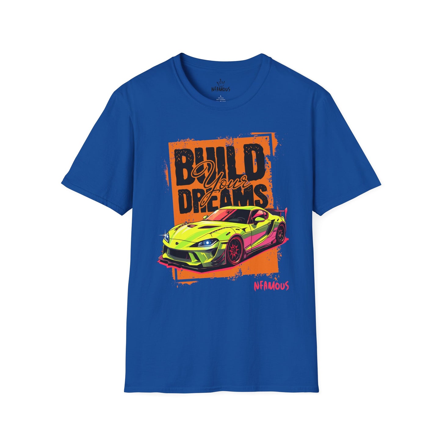 Build Your Dreams Unisex Softstyle T-Shirt - Motivational Car Graphic Tee